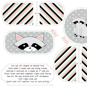 Cuddly Racoon Rice Pillow Set