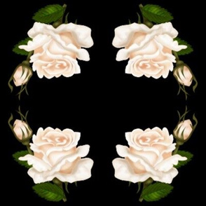 Pale Roses on Black