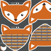 fox clutch zipper bag - cut and sew pattern