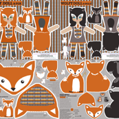 fox pillow and fox softie toy cut and sew pattern