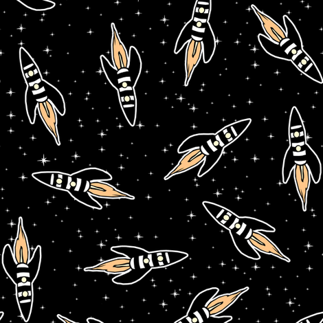 Rocket Ships fabric by pond_ripple on Spoonflower - custom fabric