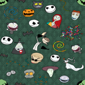 Nightmare Before Christmas Collage Green