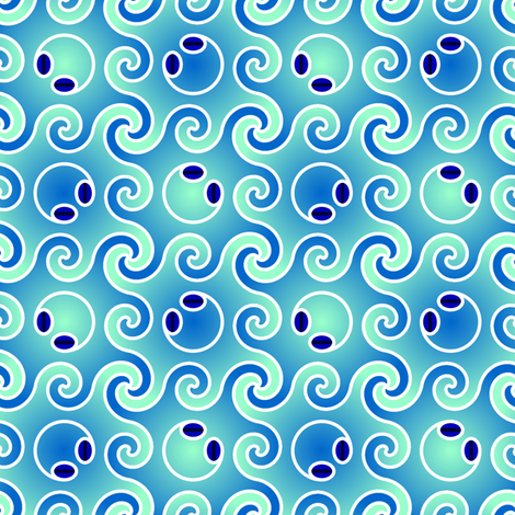 octopod swirl - ice cold fabric by sef on Spoonflower - custom fabric
