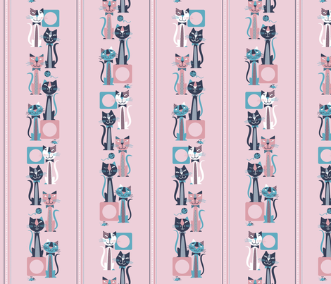 Retro Cats fabric by edmillerdesign on Spoonflower - custom fabric