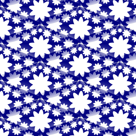 Ditzy Floral and Diamonds - Blue