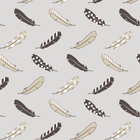 GreigeFeathers fabric by mrshervi on Spoonflower - custom fabric