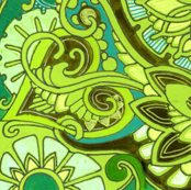 Oh My Flowery Stars (green pop art garden)