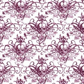 Raven Skull Damask Purple