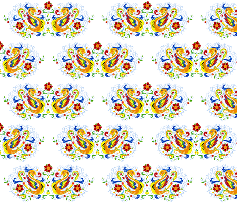 Double Dragon Deruta fabric by happyhappymeowmeow on Spoonflower - custom fabric