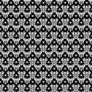 spider damask white on black