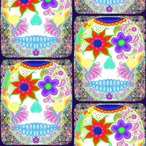 Sugar scull with flowers