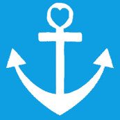Heart Anchor Blue