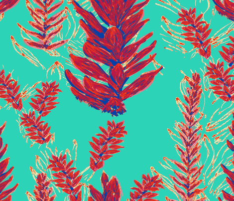 exotic8_aqua_repeat fabric by isabel_isaza on Spoonflower - custom fabric
