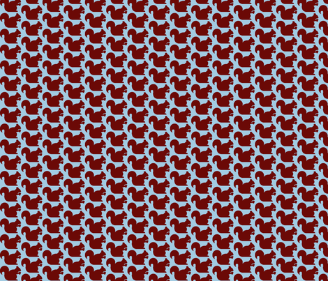 Nutty SQUIRRELS-blue fabric by leahvanlutz on Spoonflower - custom fabric