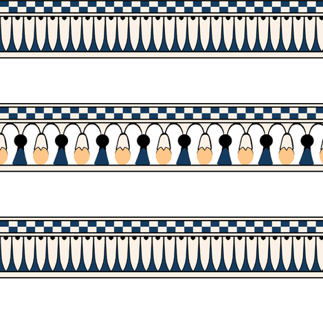 Egyptian Floral Stripe fabric by pond_ripple on Spoonflower - custom fabric