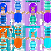rag dolls: mermaids - cut and sew pattern template