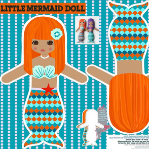 rag dolls: mermaids - cut and sew pattern template