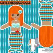 rag dolls: mermaids - cut and sew pattern template