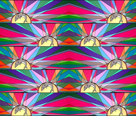 Shark Sunset fabric by pond_ripple on Spoonflower - custom fabric