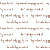 frogs and snails script in brown