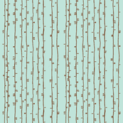 stems in brown on aqua