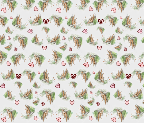 Valentine Otters fabric by ravynscache on Spoonflower - custom fabric
