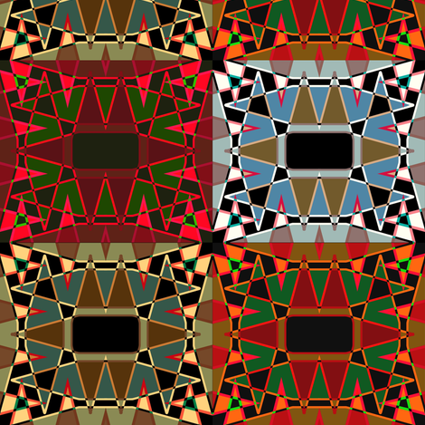 AfricanMix-VividFl-Sky-Heat-4pk fabric by grannynan on Spoonflower - custom fabric