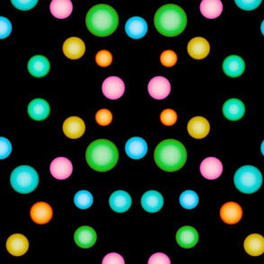 Colorful Orbs on Black 