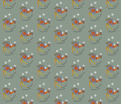 Emu on the plains - tiny. fabric by wiccked on Spoonflower - custom fabric