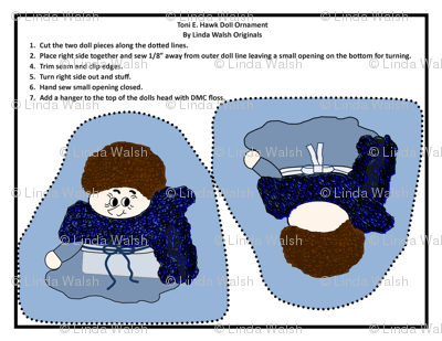 Toni E. Hawk Cut and Sew Doll Ornament