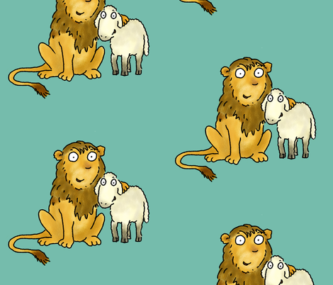 LambLion2 fabric by jonburgessdesign on Spoonflower - custom fabric