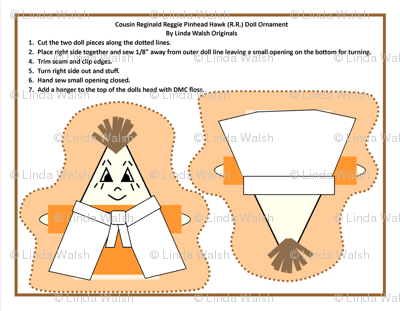 Cousin Reginald Reggie Pinhead Hawk Cut and Sew Doll Ornament