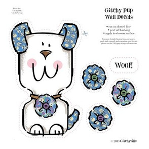 Gitchy Pup Wall Decal  15 x 15