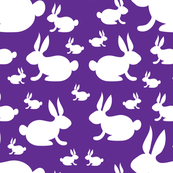 Bunny Rabbits on Purple Background