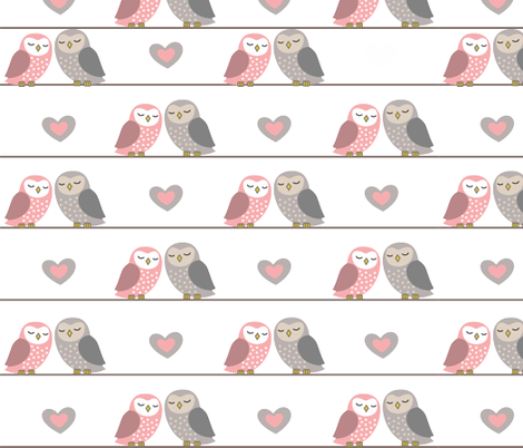 owls_in_love_2 fabric by vichy on Spoonflower - custom fabric
