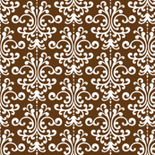 damask brown and white