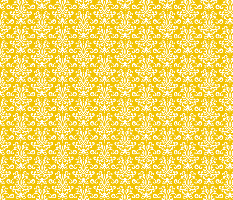 damask golden yellow and white fabric by misstiina on Spoonflower - custom fabric