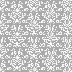 damask grey and white