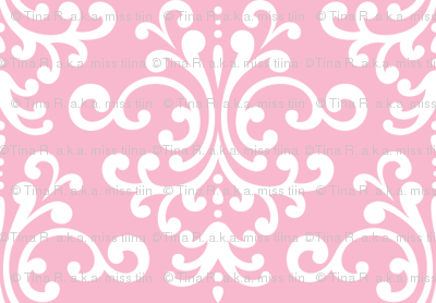 damask light pink and white