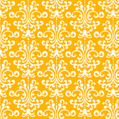 damask pumpkin orange and white
