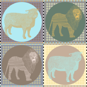 Lamb & Lion in Pastels