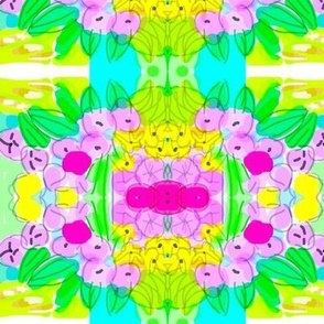 Watercolor Flower Bowl Yellow