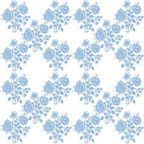 Swedish Rose Trellis in Blueberry Blue