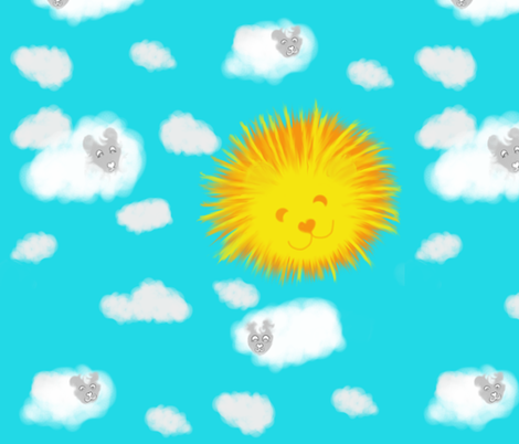Ewe Know I'm Not Lion About This Gorgeous Weather ! fabric by peacoquettedesigns on Spoonflower - custom fabric