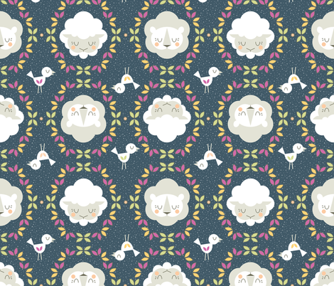 The Lion & The Lamb fabric by powpourri on Spoonflower - custom fabric