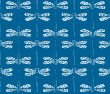 dragonfly in mykonos blue fabric by chantae on Spoonflower - custom fabric