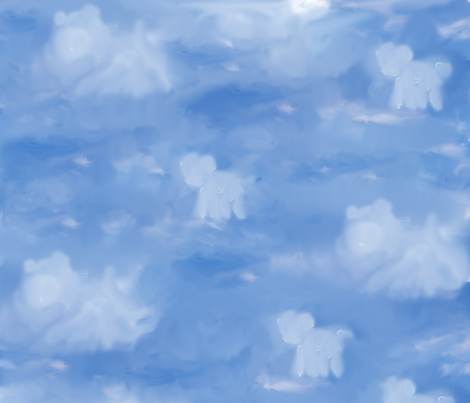 Lions in the sky with Lambs fabric by mirromaru on Spoonflower - custom fabric
