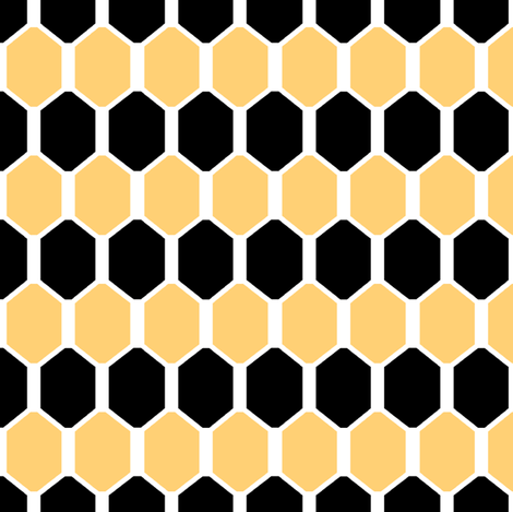 Black and Gold Hex fabric by pond_ripple on Spoonflower - custom fabric