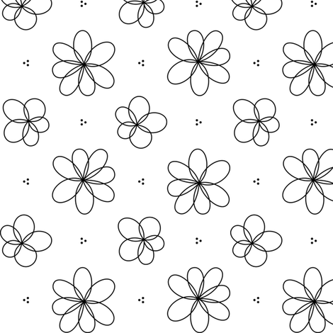 black and white floral