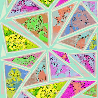 Lion and lamb mosaic